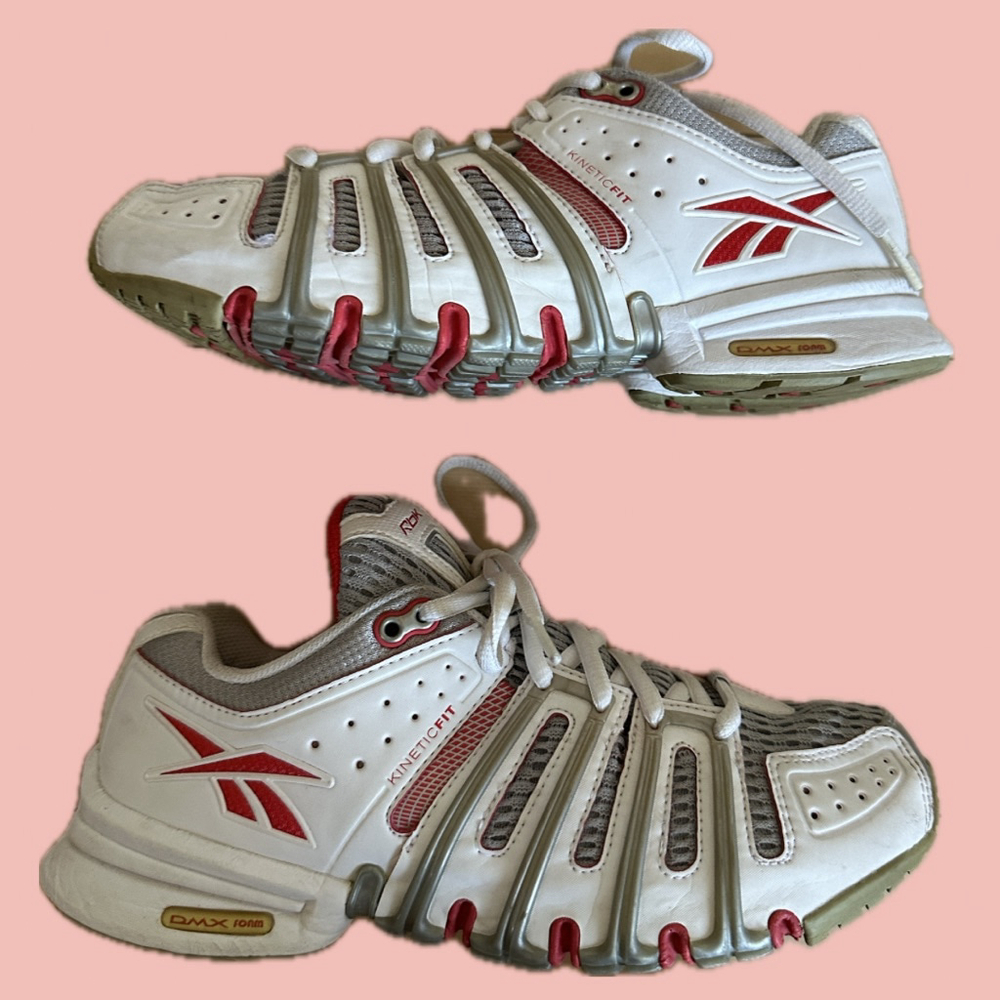 Reebok RBK KineticFit Sneakers – White Red DMX Foam Size 7
